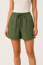 Short femme à taille élastiquée et poches avant - Lanni