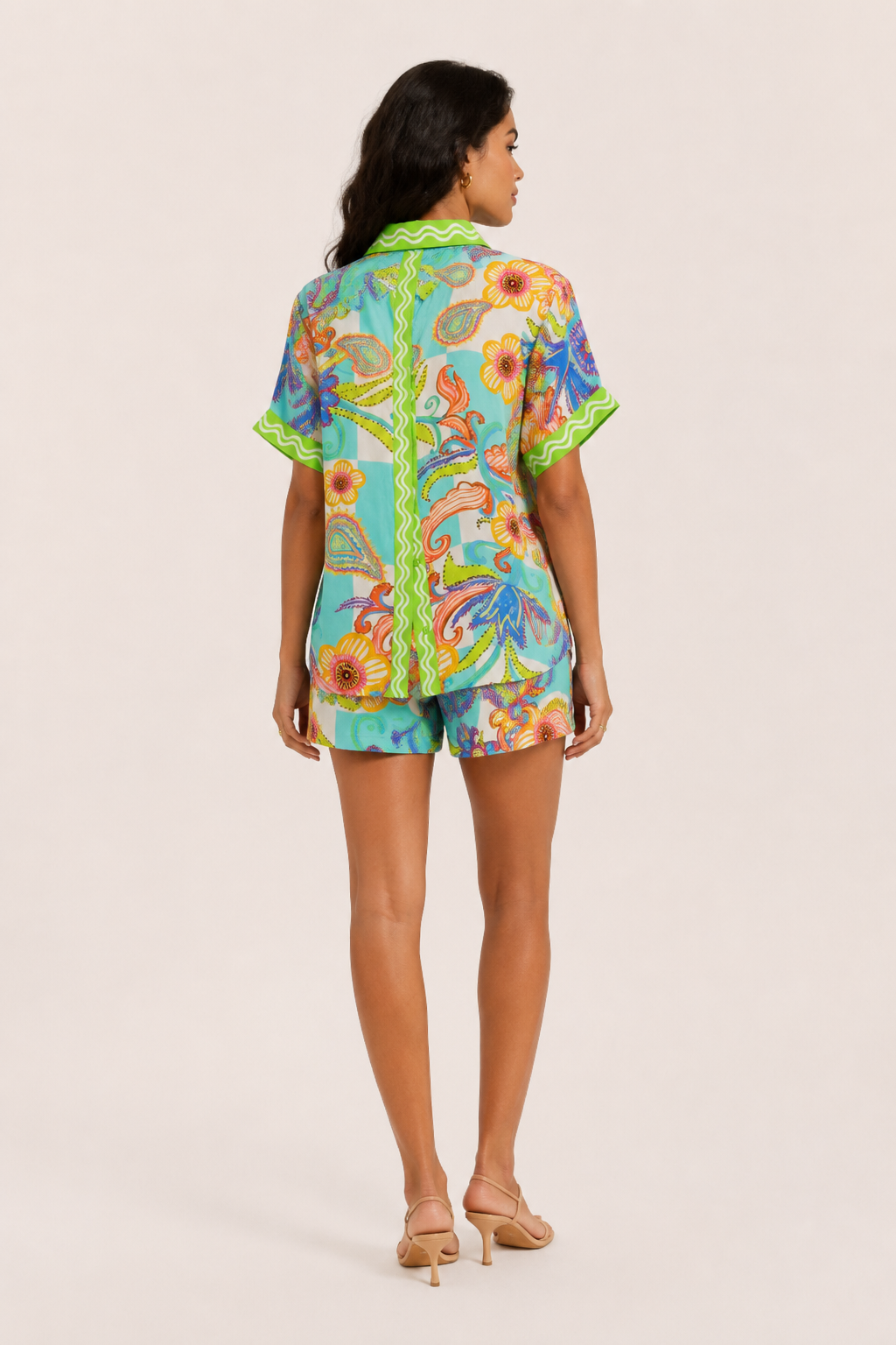 Ensemble femme blouse imprimée short d'été - Tabea