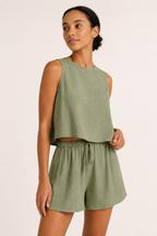 Ensemble d'été pour femmes, haut sans manches et short - Anika