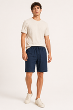 Bermuda homme en lin, taille élastiquée - Levin
