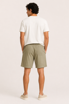 Bermuda homme en lin, taille élastiquée - Levin