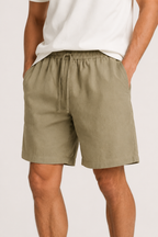 Bermuda homme en lin, taille élastiquée - Levin
