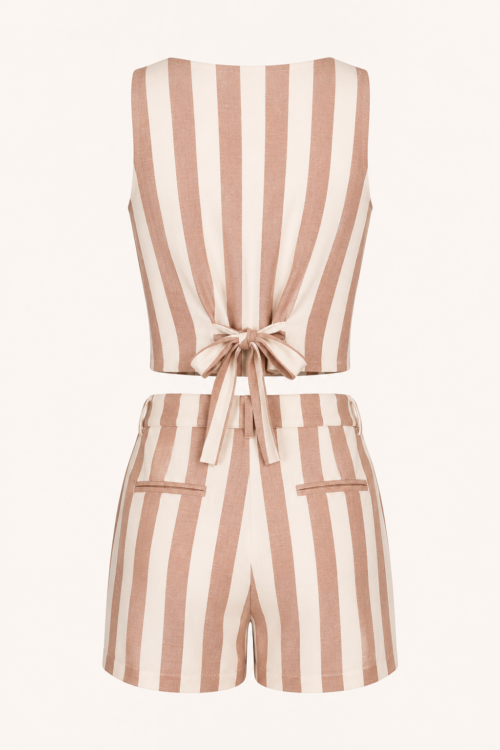 Ensemble gilet rayé et short taille haute pour femme - Rieke
