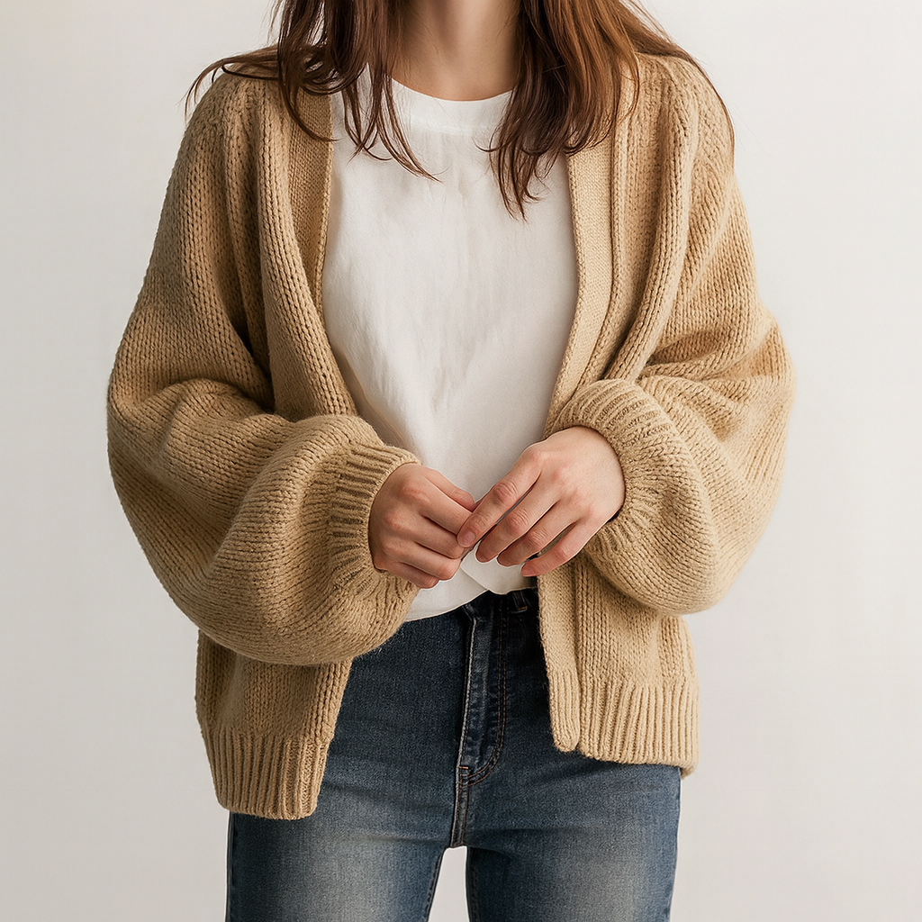 Cardigan femme maille épaisse volume protection chaud - Robyn
