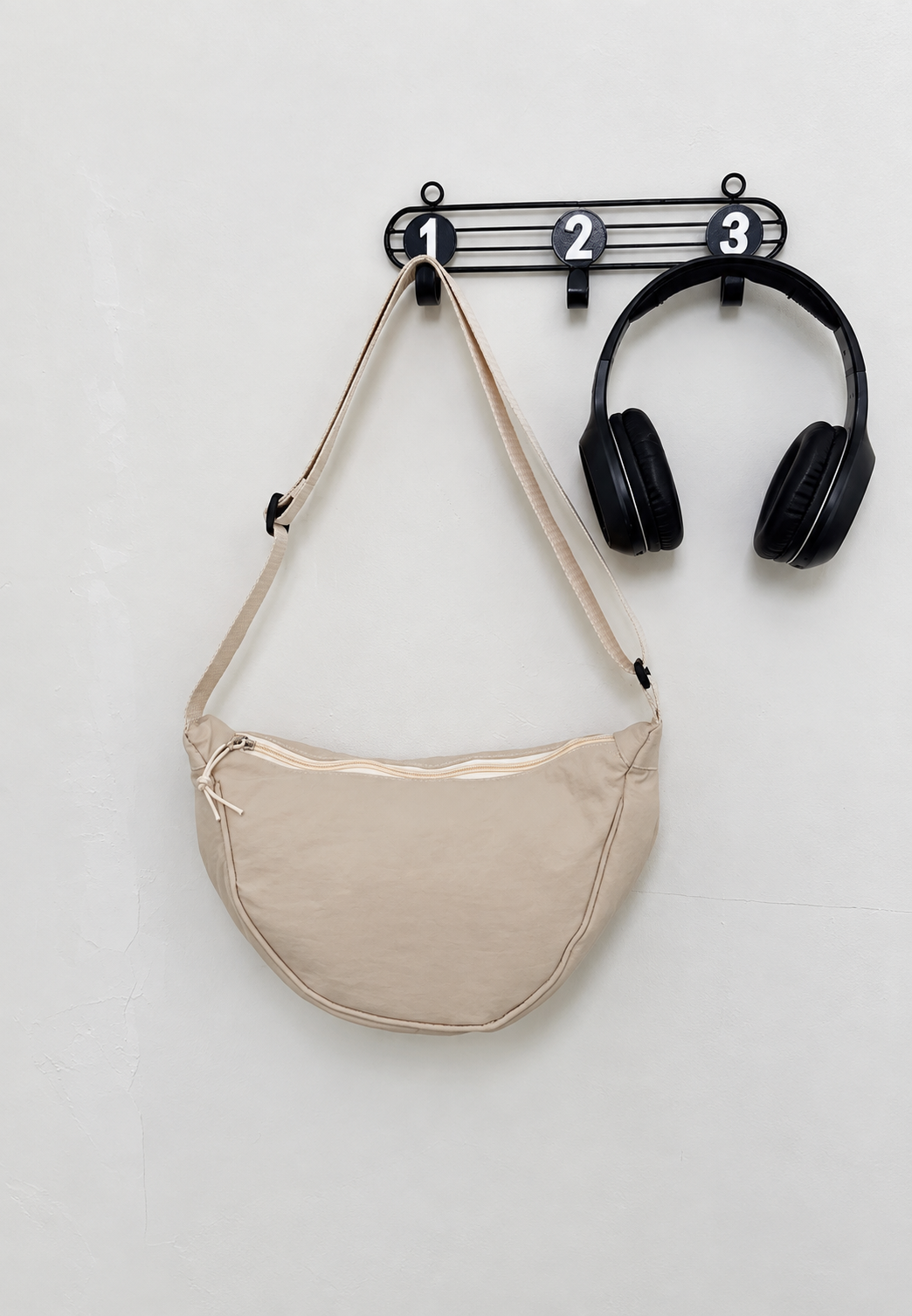 Sac bandoulière femme nylon demi-lune réglable léger - Nerea