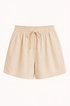 Short femme lin coton taille élastique cordon confortable - Anja