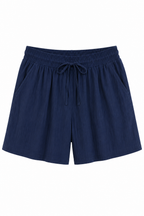 Short femme lin coton taille élastique cordon confortable - Anja
