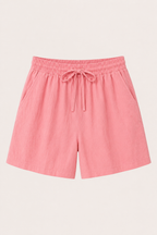 Short femme lin coton taille élastique cordon confortable - Anja