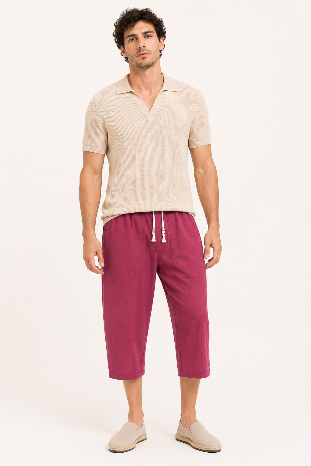 Pantalon court homme taille élastique cordon décontracté confortable - Alfie