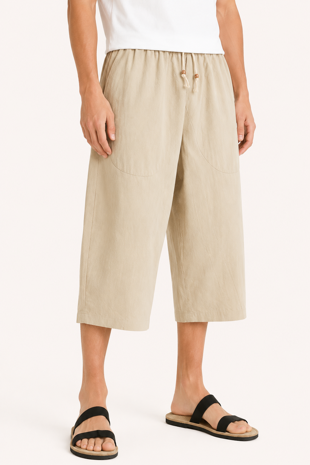 Pantalon court homme taille élastique cordon décontracté confortable - Alfie