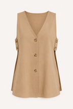 Ensemble femme gilet et short à boutons - Elke