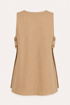 Ensemble femme gilet et short à boutons - Elke