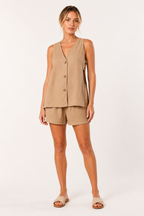 Ensemble femme gilet et short à boutons - Elke