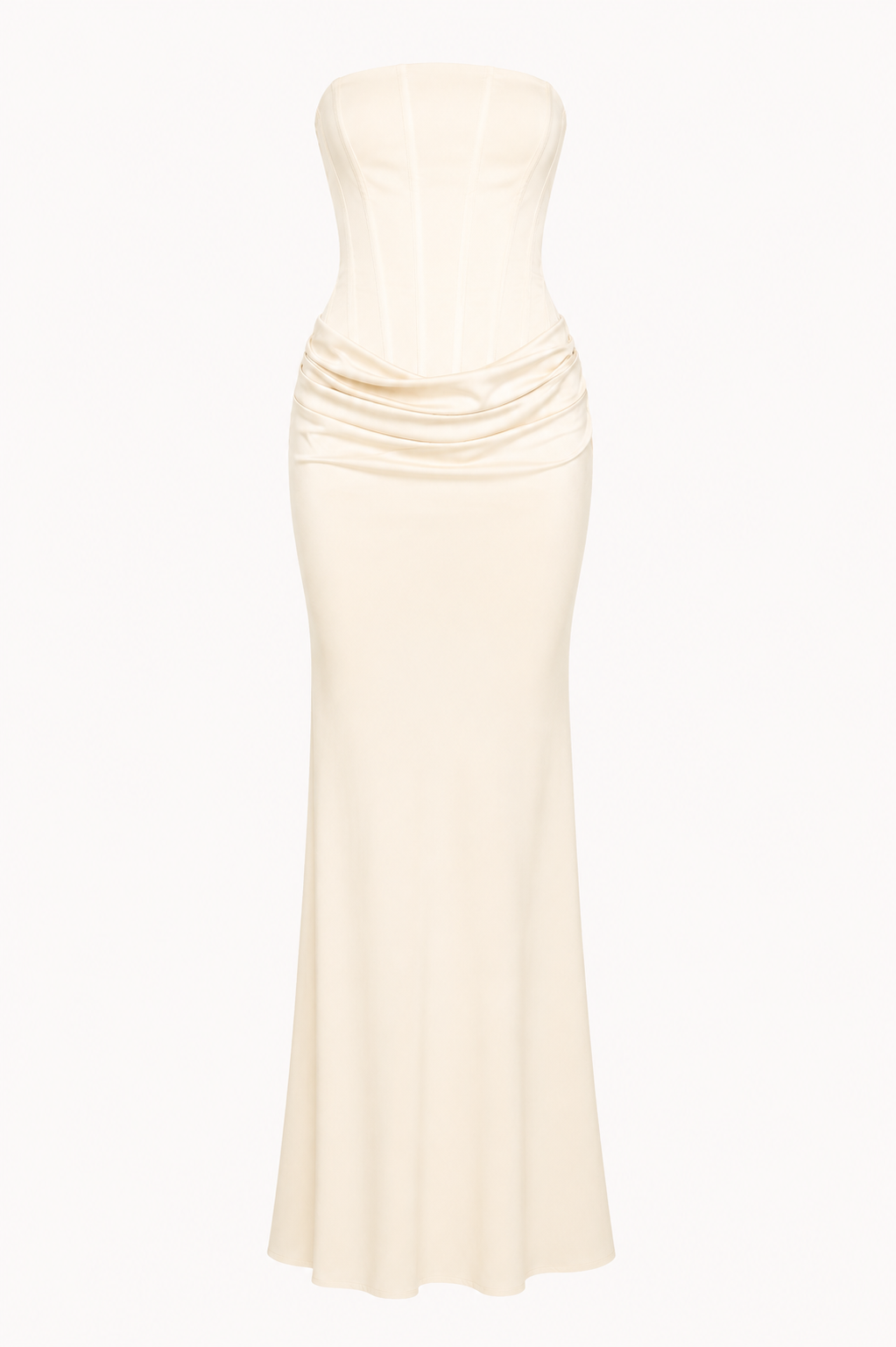 Robe longue bustier corsage corseté drapé hanches mariage et soirée formelle - Leni