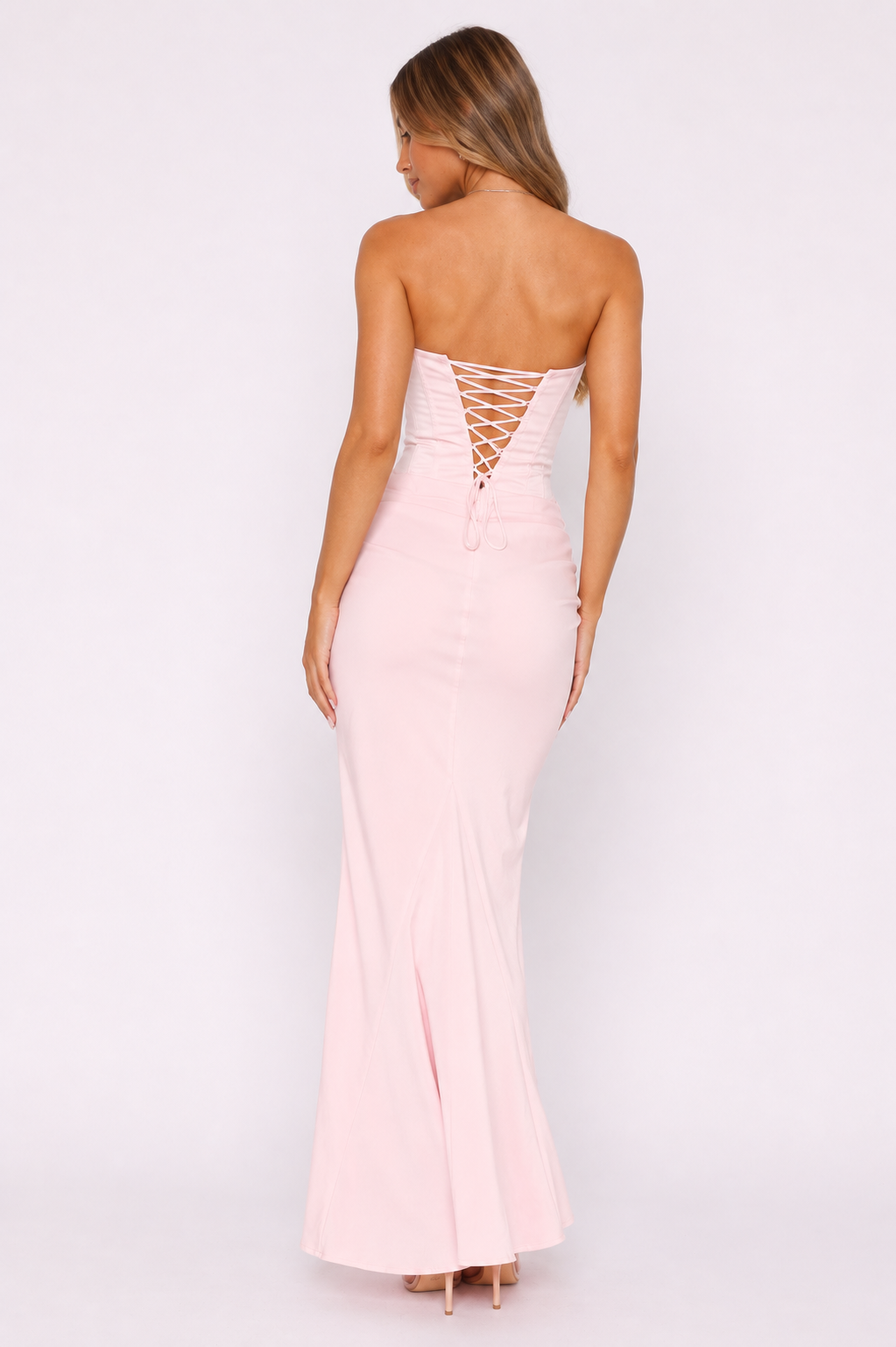 Robe longue bustier corsage corseté drapé hanches mariage et soirée formelle - Leni
