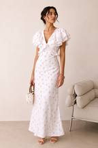 Robe midi fleurie volants épaulettes décontractée estivale - Hedda