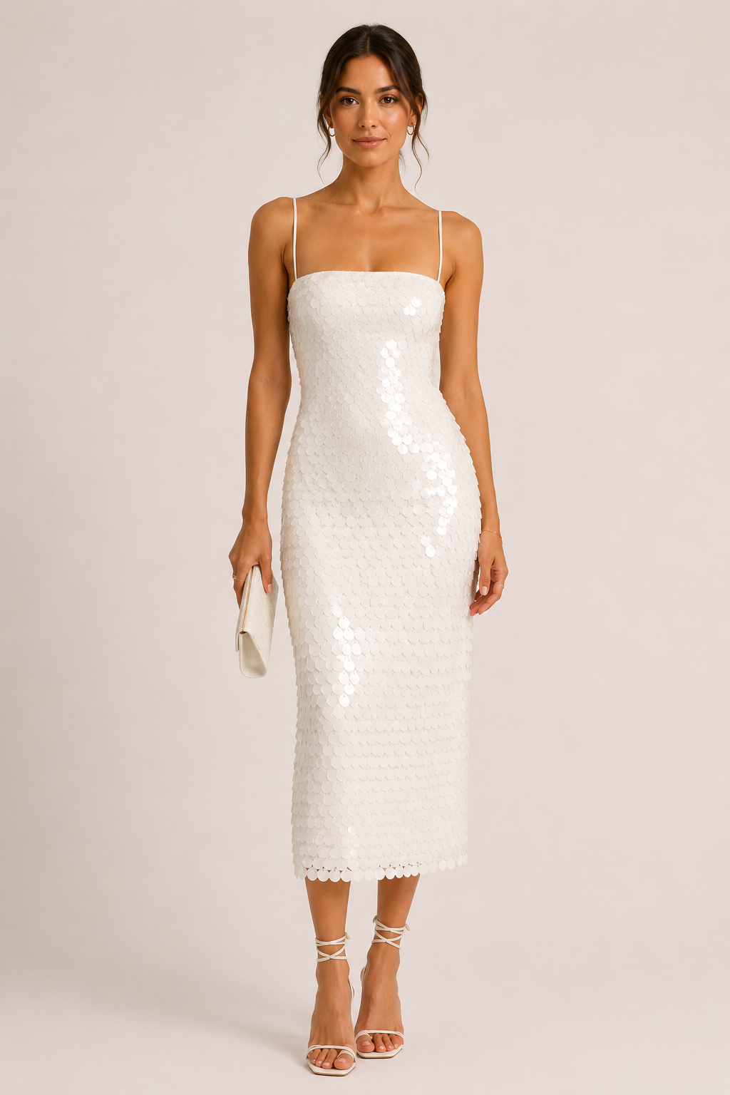 Robe cocktail midi paillettes scintillante soirée - Senta