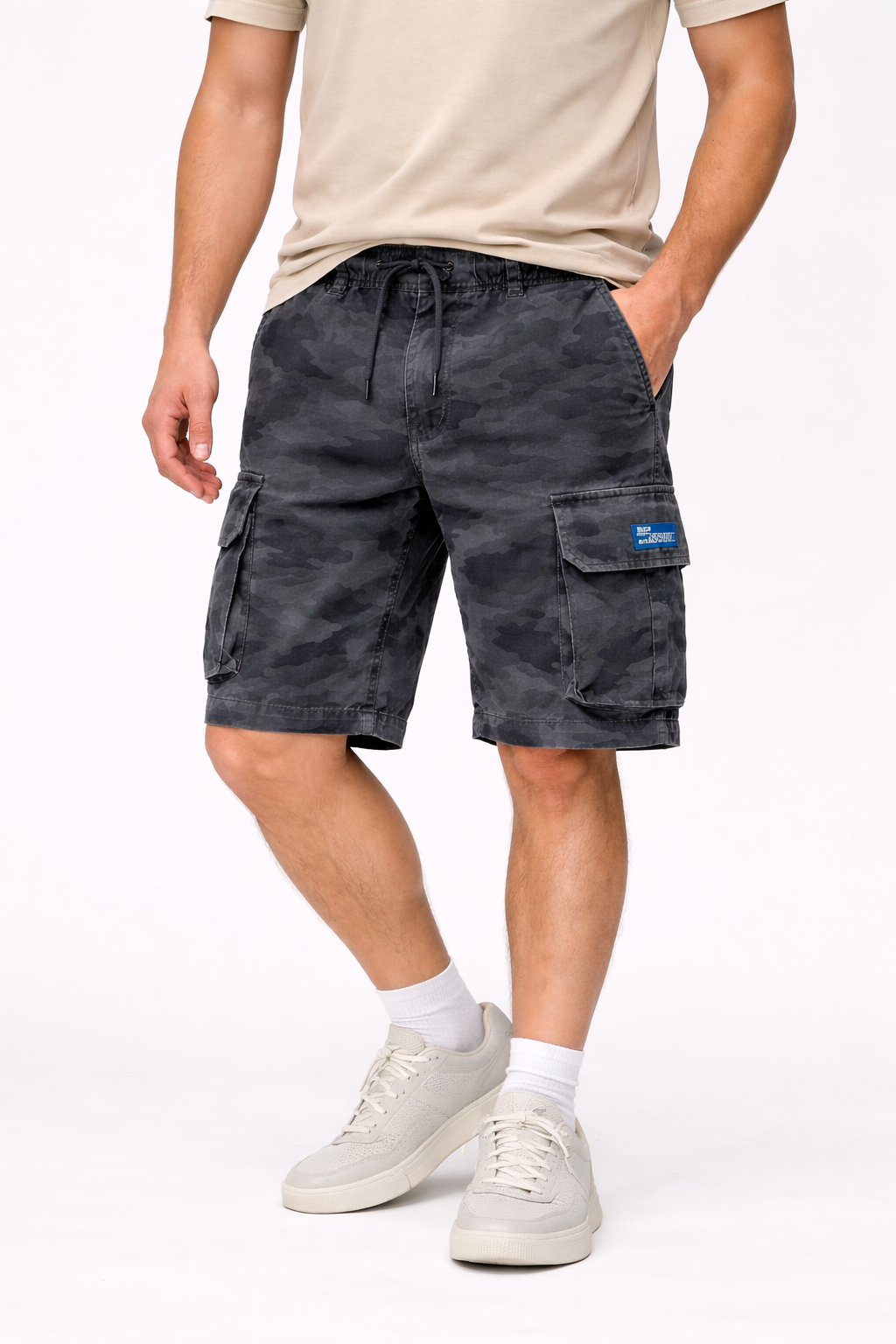 Short cargo camouflage à poches latérales pour homme - Malte