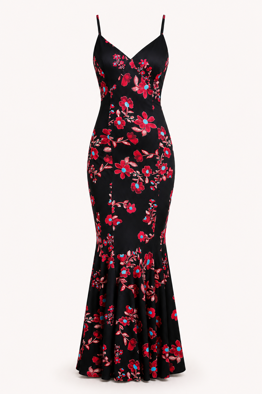 Robe longue à imprimé floral pour femme, coupe sirène - Elvie