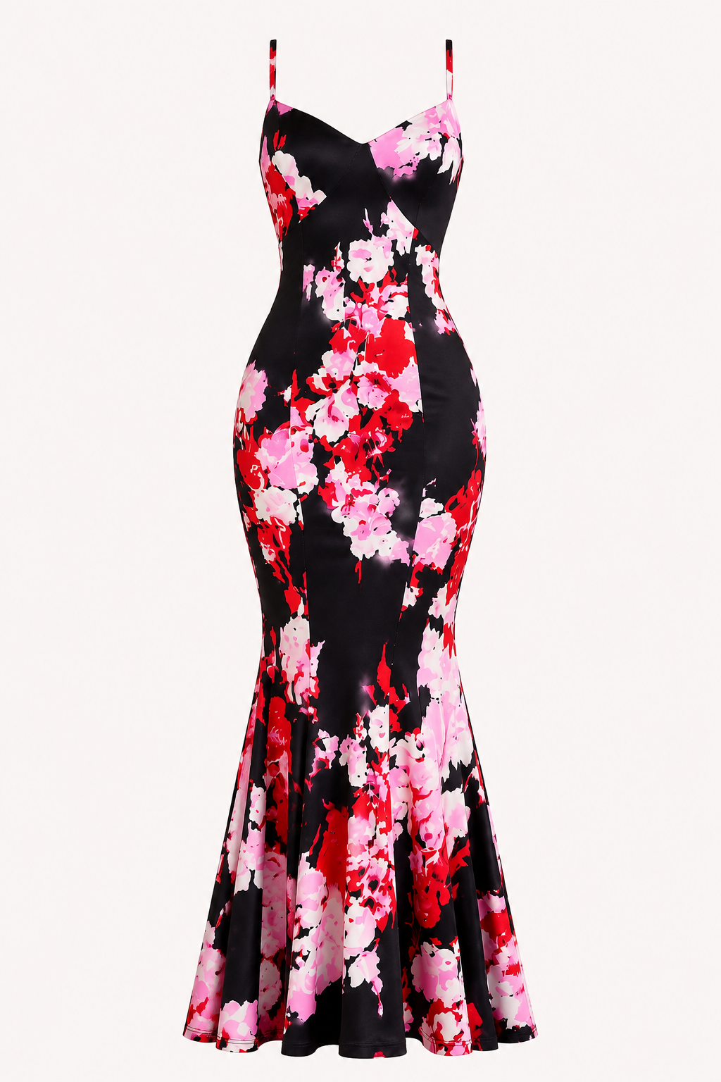 Robe longue à imprimé floral pour femme, coupe sirène - Elvie