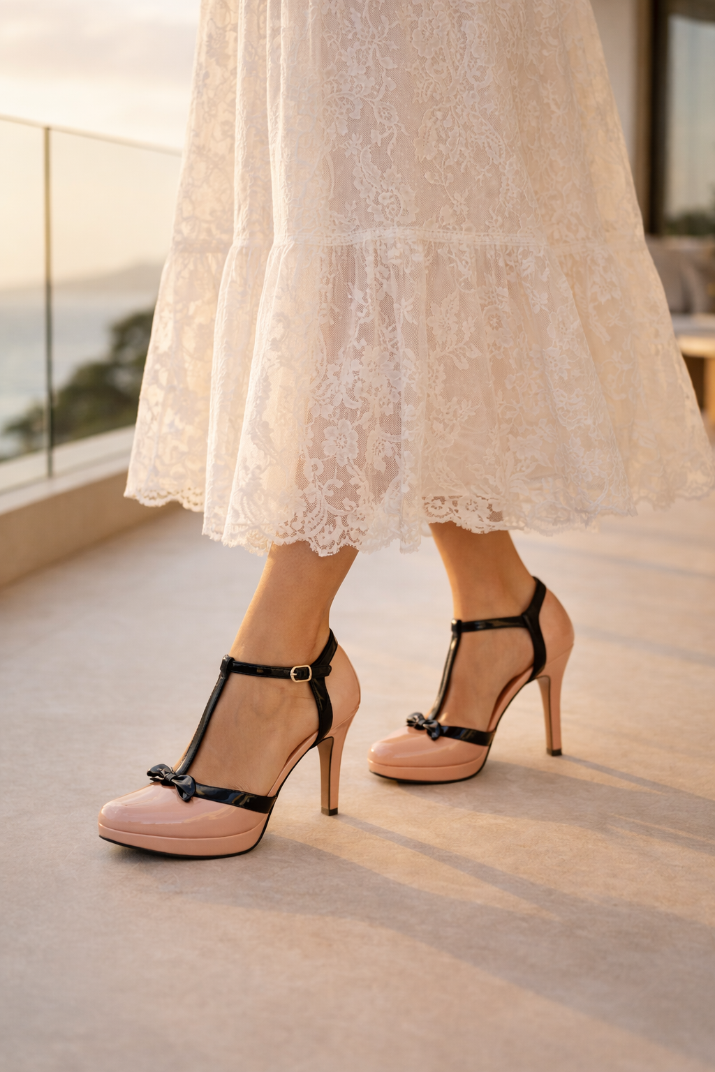 Escarpins talon haut plateforme bride cheville pour soirée - Zulma