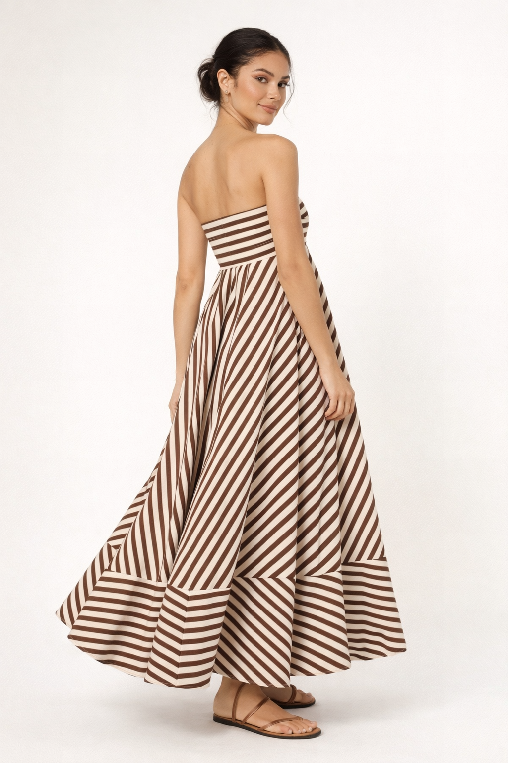 Robe bustier longue à rayures pour femme - Alvera