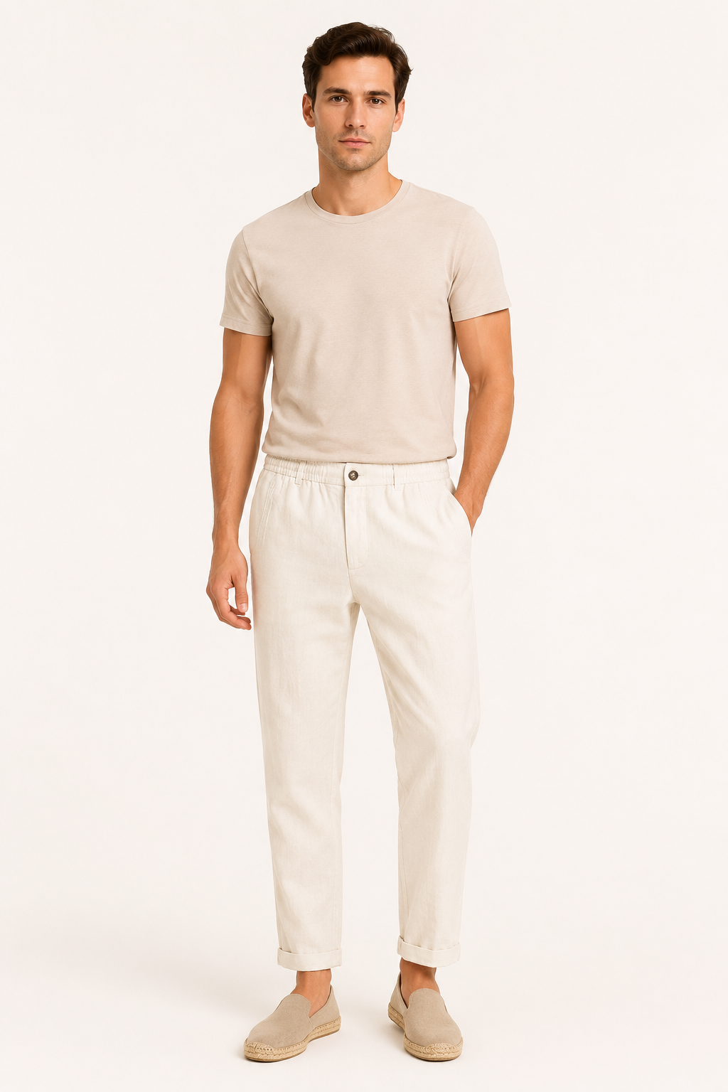 Pantalon lin léger homme coupe confortable polyvalent casual et formel – Matteo