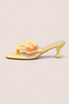 Sandales en cuir à application florale et bout ouvert pour occasions spéciales - Luciana