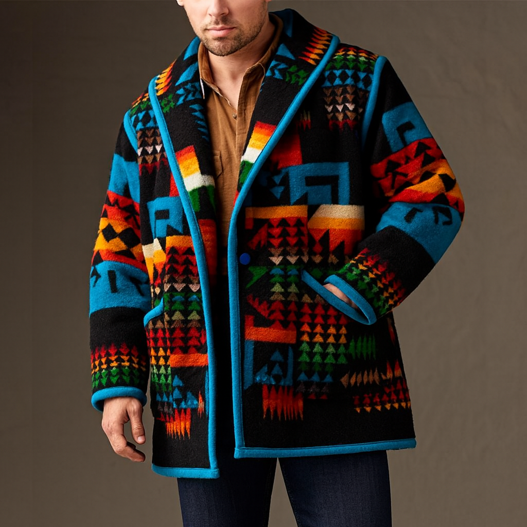 Cardigan homme court imprimé motif moderne - Darius