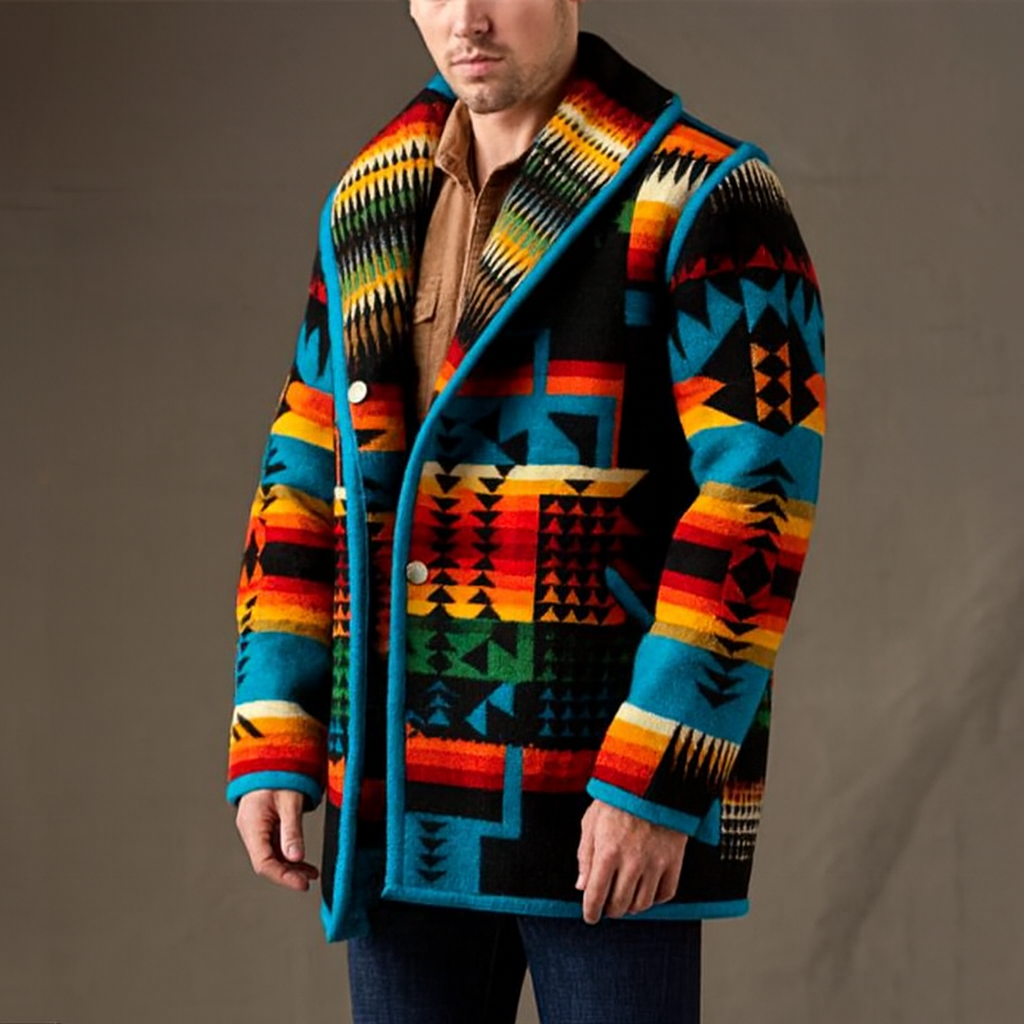 Cardigan homme court imprimé motif moderne - Darius