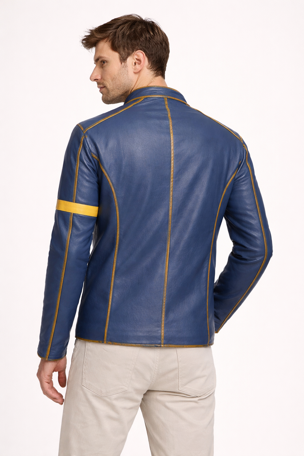 Veste motard en cuir vegan à col montant - Kervan