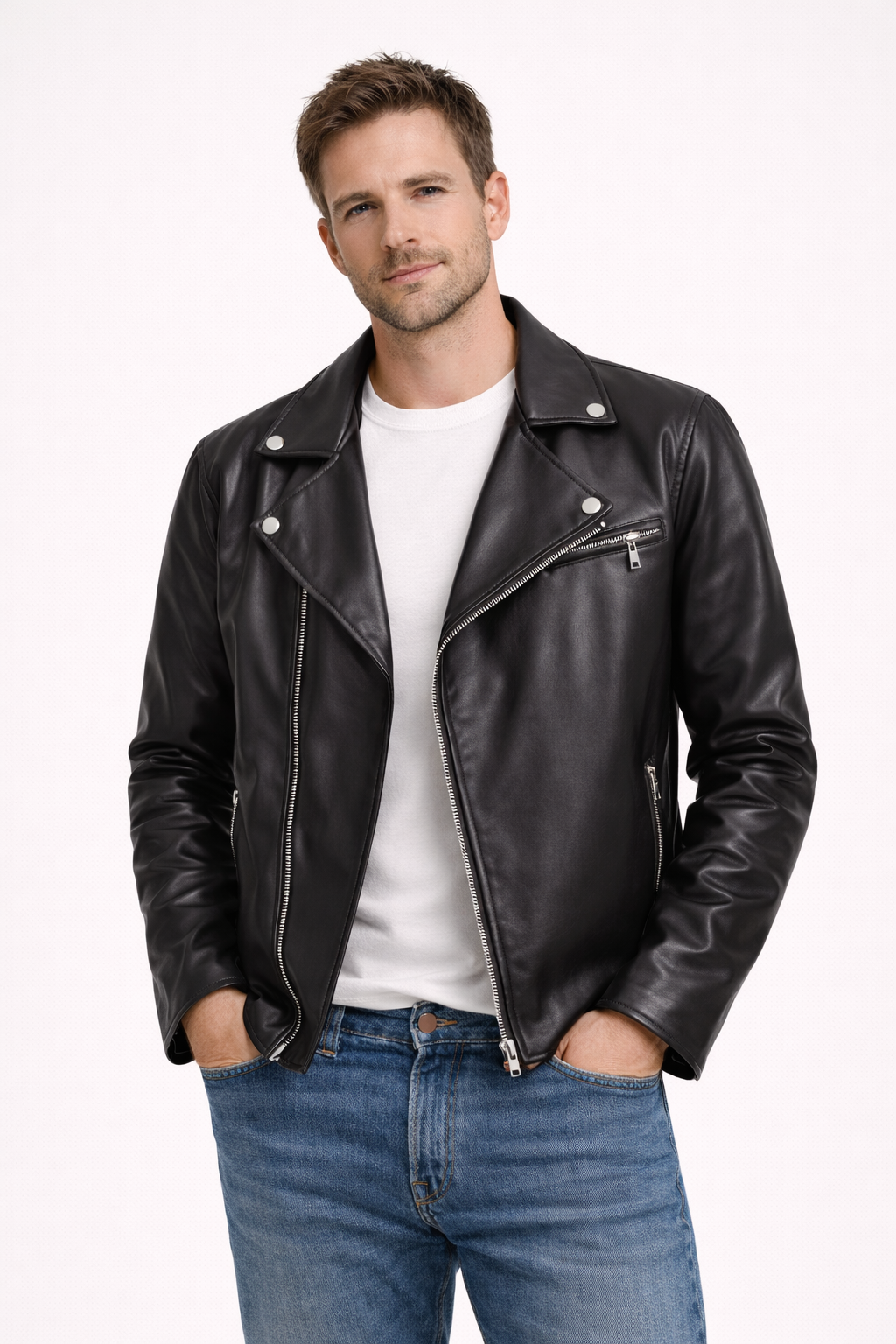 Veste de motard en matière synthétique con finition lisse pour usage urbain - Kordem