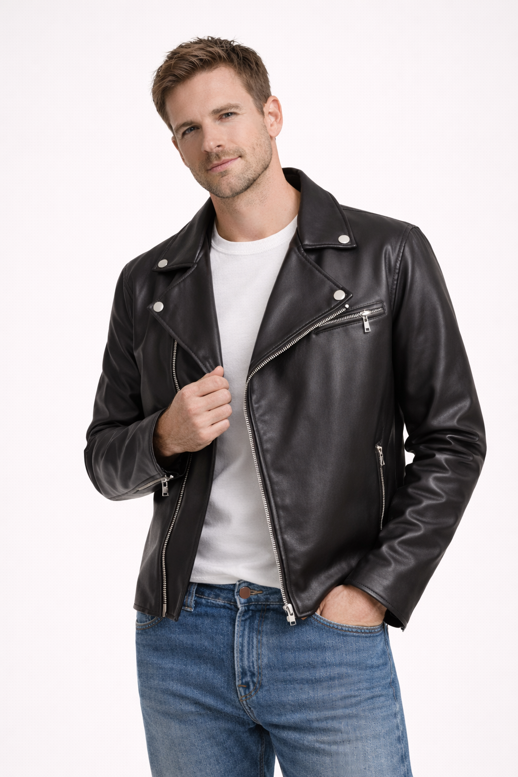 Veste de motard en matière synthétique con finition lisse pour usage urbain - Kordem