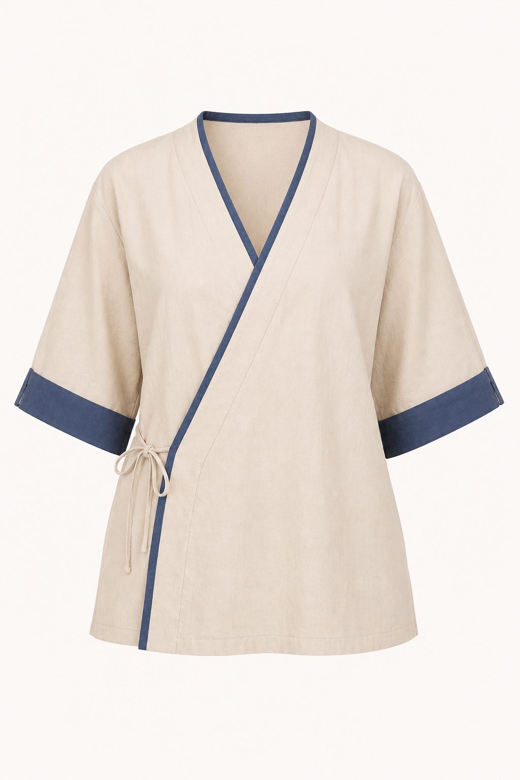 Chemisier kimono croisé passepoils femme élégant - Frida