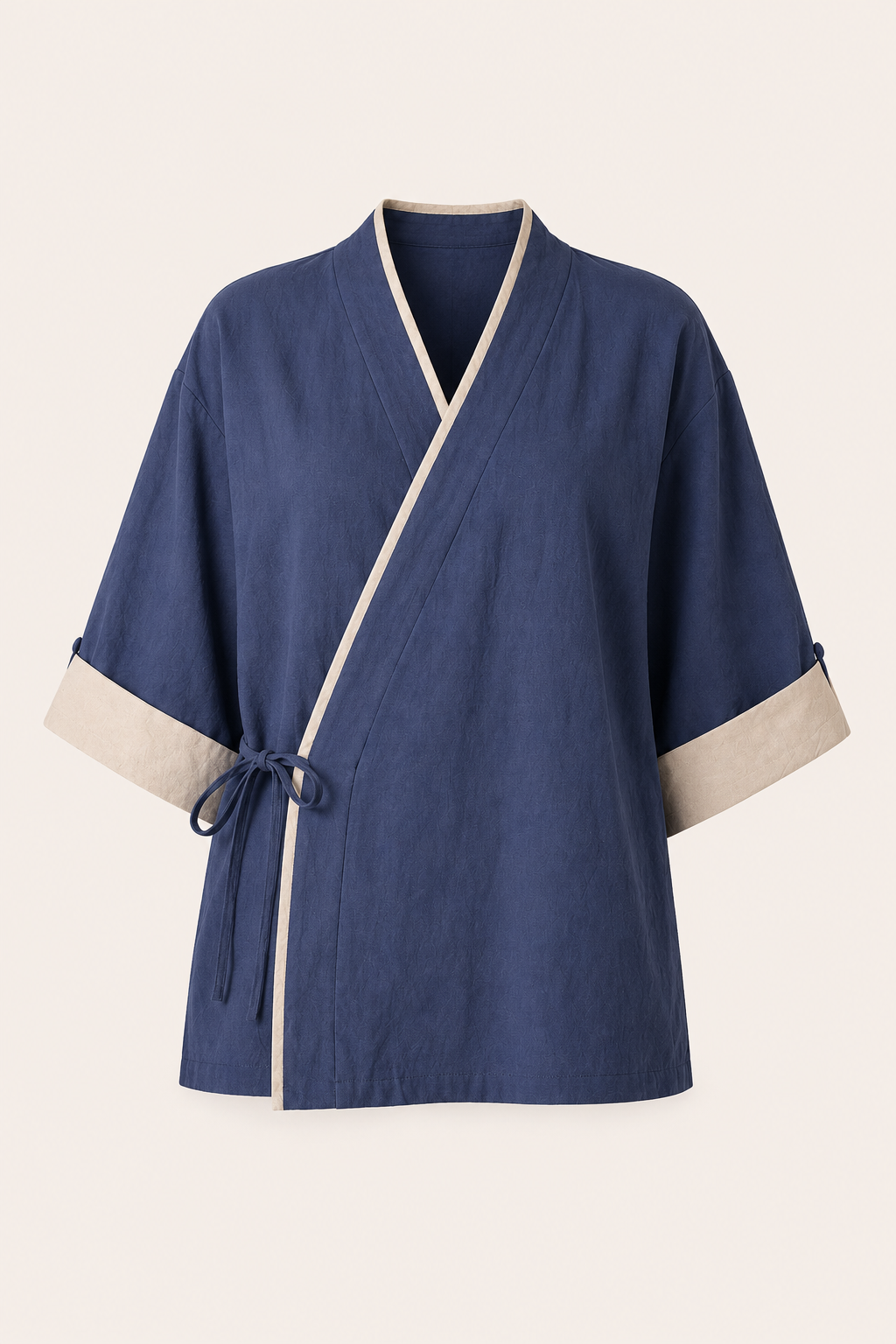 Chemisier kimono croisé passepoils femme élégant - Frida