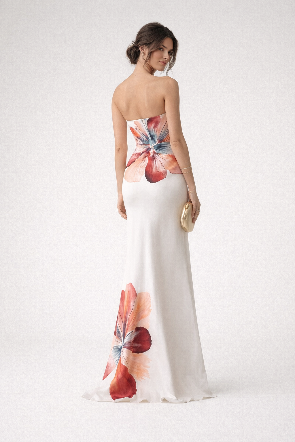 Robe midi bustier motif floral pour femme - Aurora
