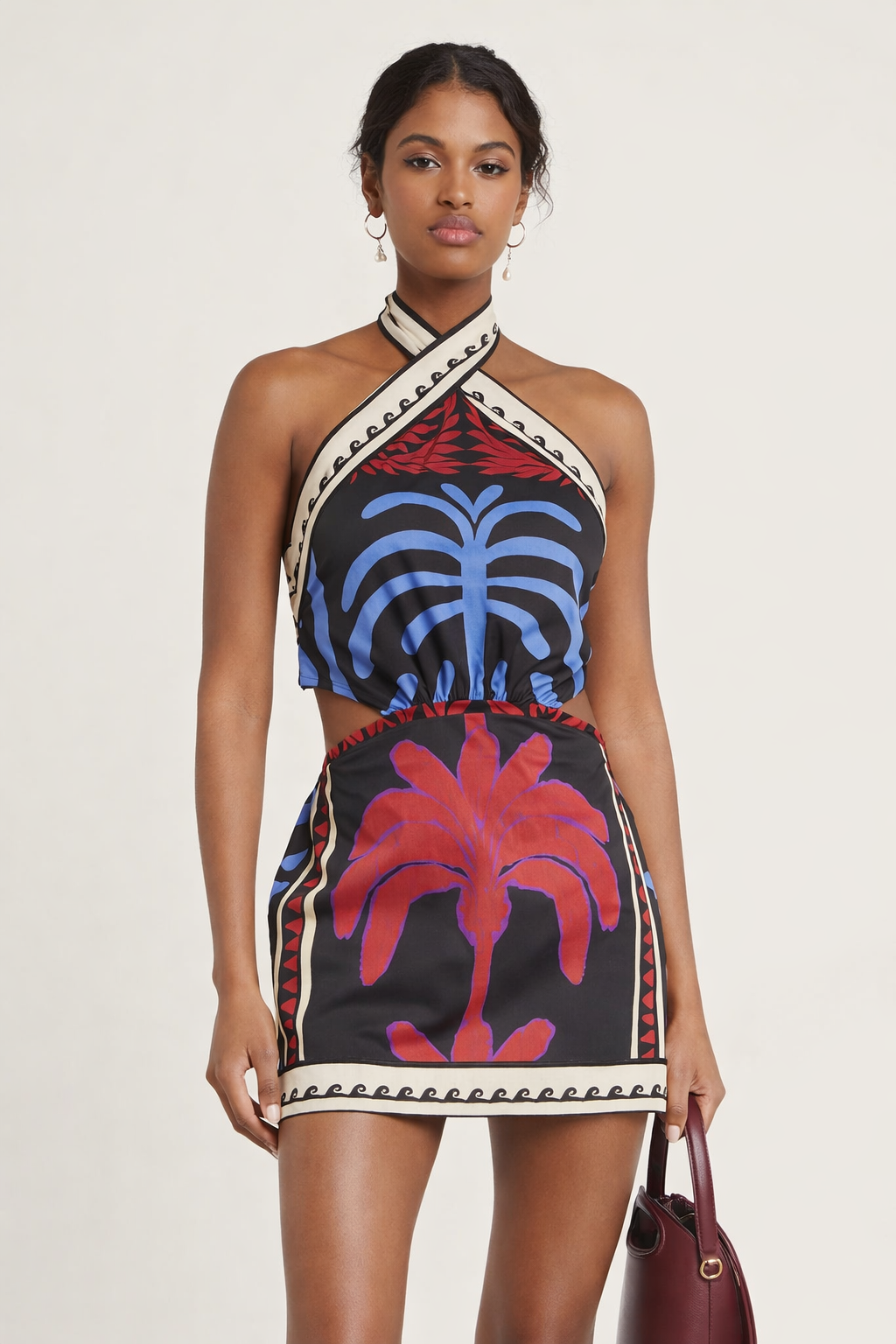 Mini robe dos ouvert style bohème imprimée femme - Alba