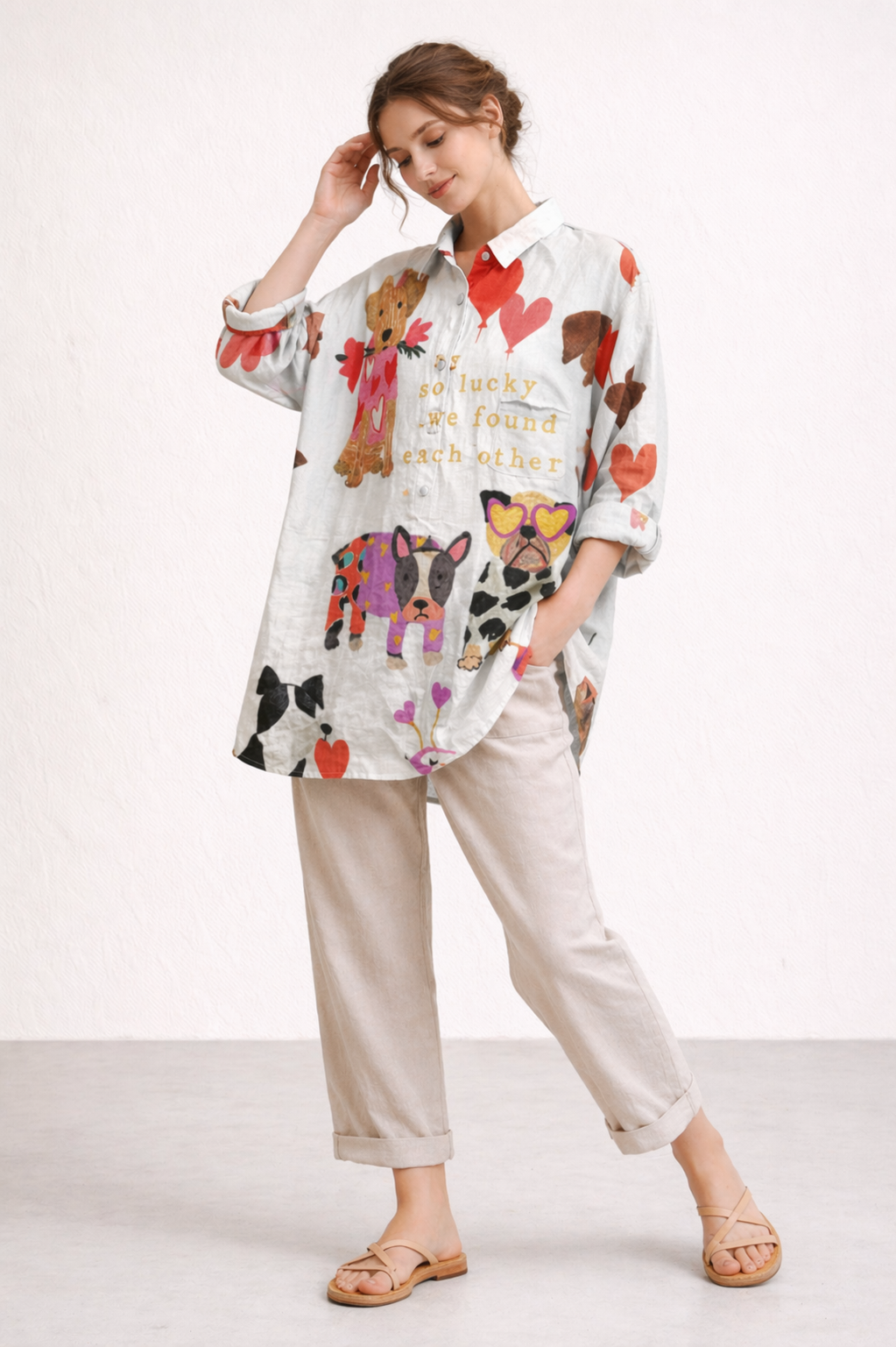Chemisier femme manches longues imprimé animalier boutonné décontracté - Gerlinde