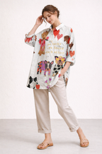 Chemisier femme manches longues imprimé animalier boutonné décontracté - Gerlinde