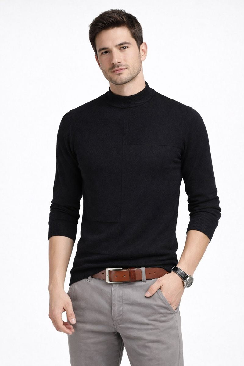 Pull en tricot con manches longues a col rond pour hommes actifs au quotidien - Rainer