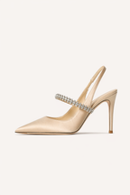 Escarpins femme bout pointu talon haut bride pailletée soirée et gala - Nerea