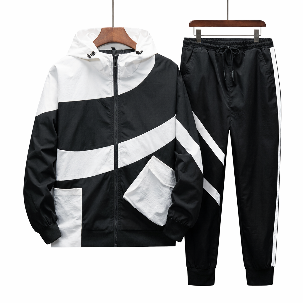 Ensemble sportif en tissu technique léger avec veste à capuche et pantalon de jogging - Larex