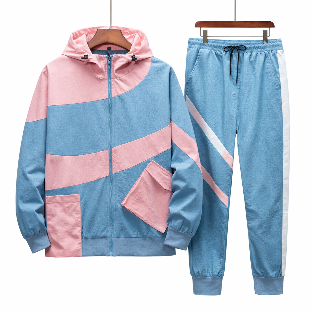 Ensemble sportif en tissu technique léger avec veste à capuche et pantalon de jogging - Larex