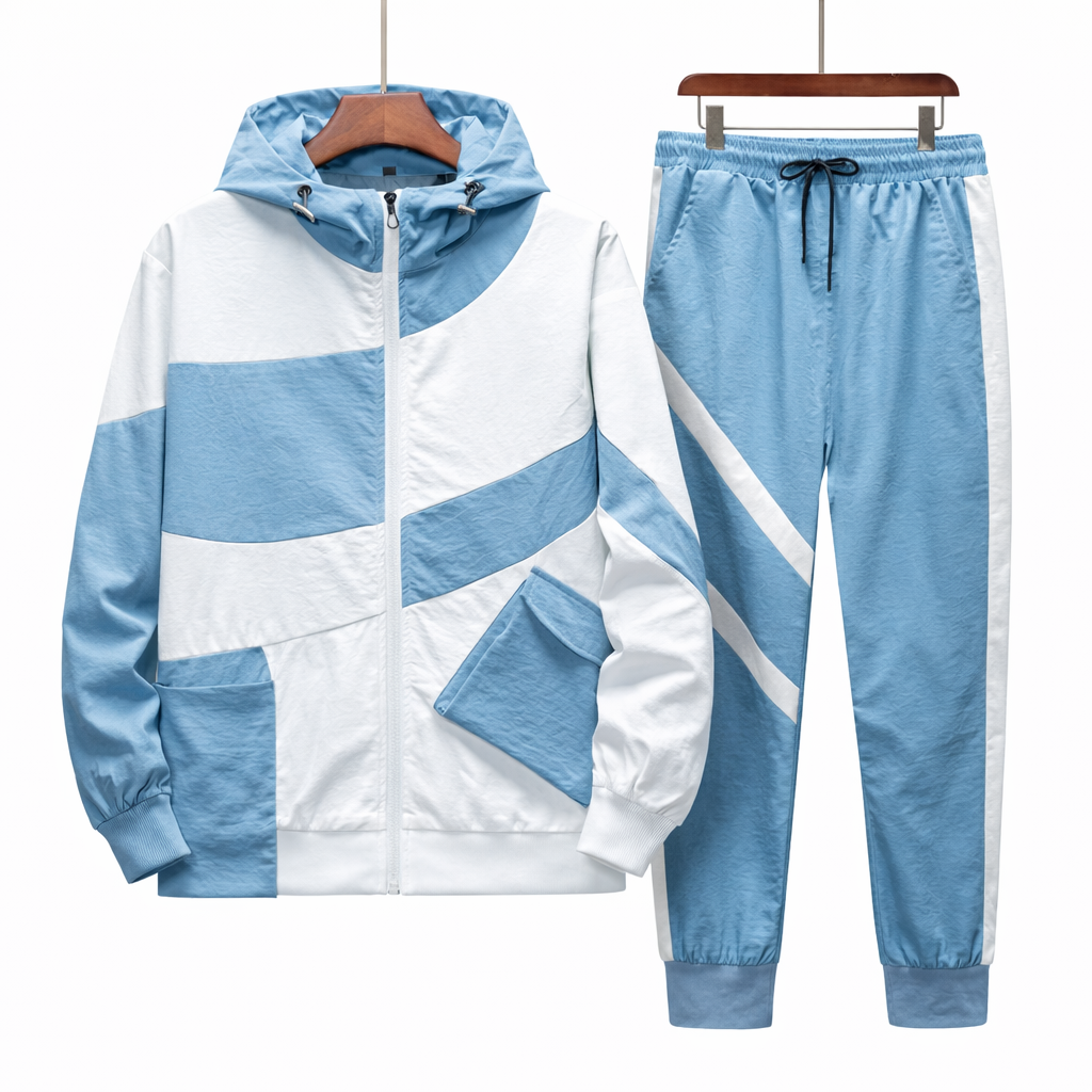 Ensemble sportif en tissu technique léger avec veste à capuche et pantalon de jogging - Larex