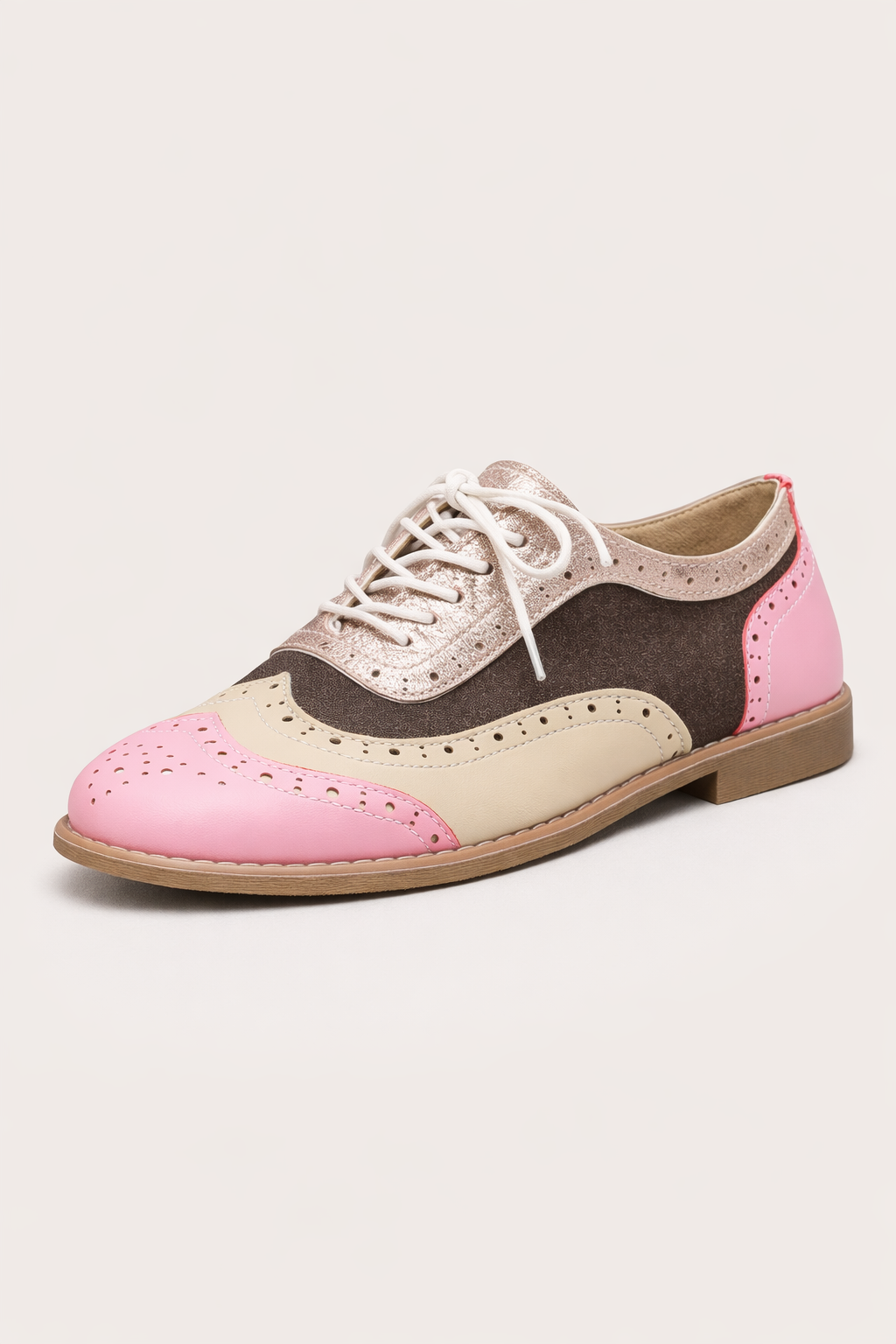 Chaussures oxford femme multicolores tons métalliques finition brillante - Aurora