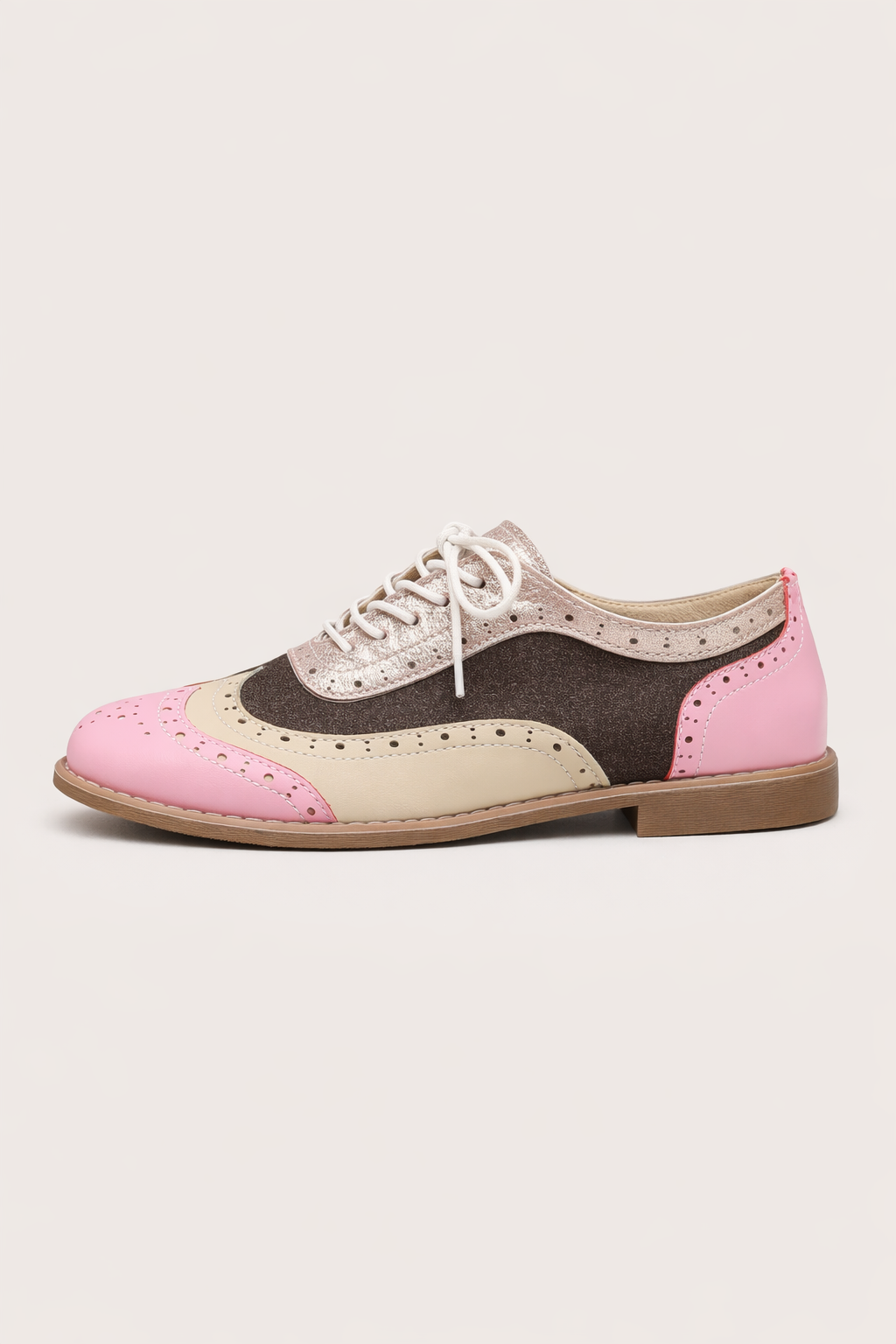 Chaussures oxford femme multicolores tons métalliques finition brillante - Aurora