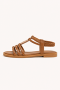 Sandales romaines plates pour femme, style bohème, avec lanières élastiques - Maja