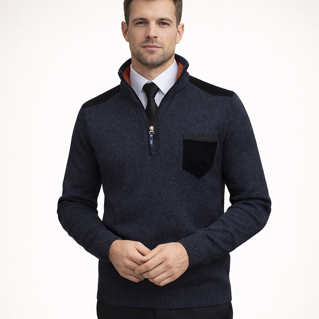Pull in maille épaisse con fermeture éclair - Rethan