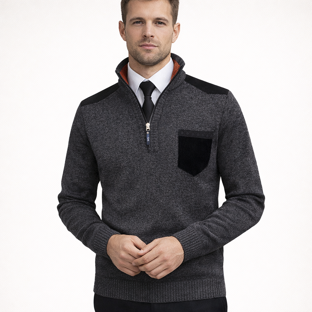 Pull in maille épaisse con fermeture éclair - Rethan