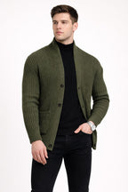 Cardigan en maille pour homme avec boutons sur le devant et texture dense - Varex